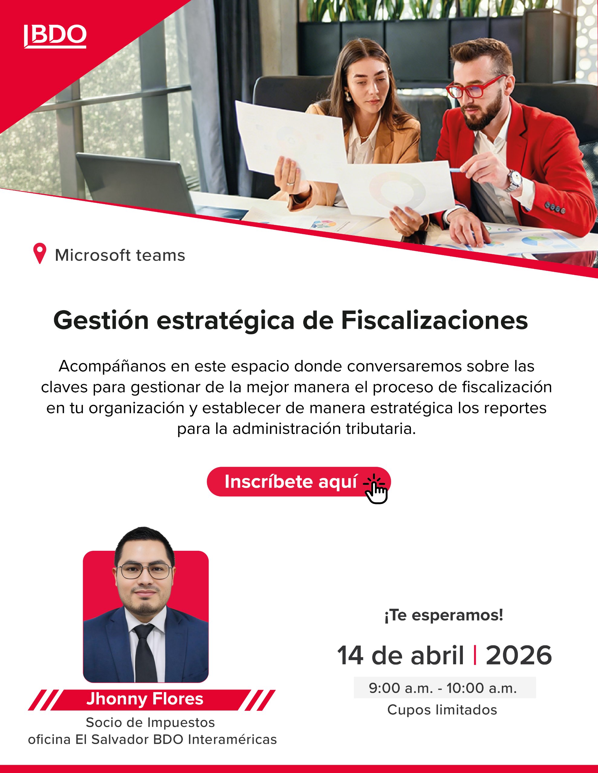 Webinar Gestión Estratégica de Fiscalizaciones BDO El Salvador